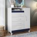 Gaveteiro Lee Branco Azul Titanium Rosa com Porta