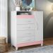Gaveteiro Lee Branco Azul Titanium Rosa com Porta
