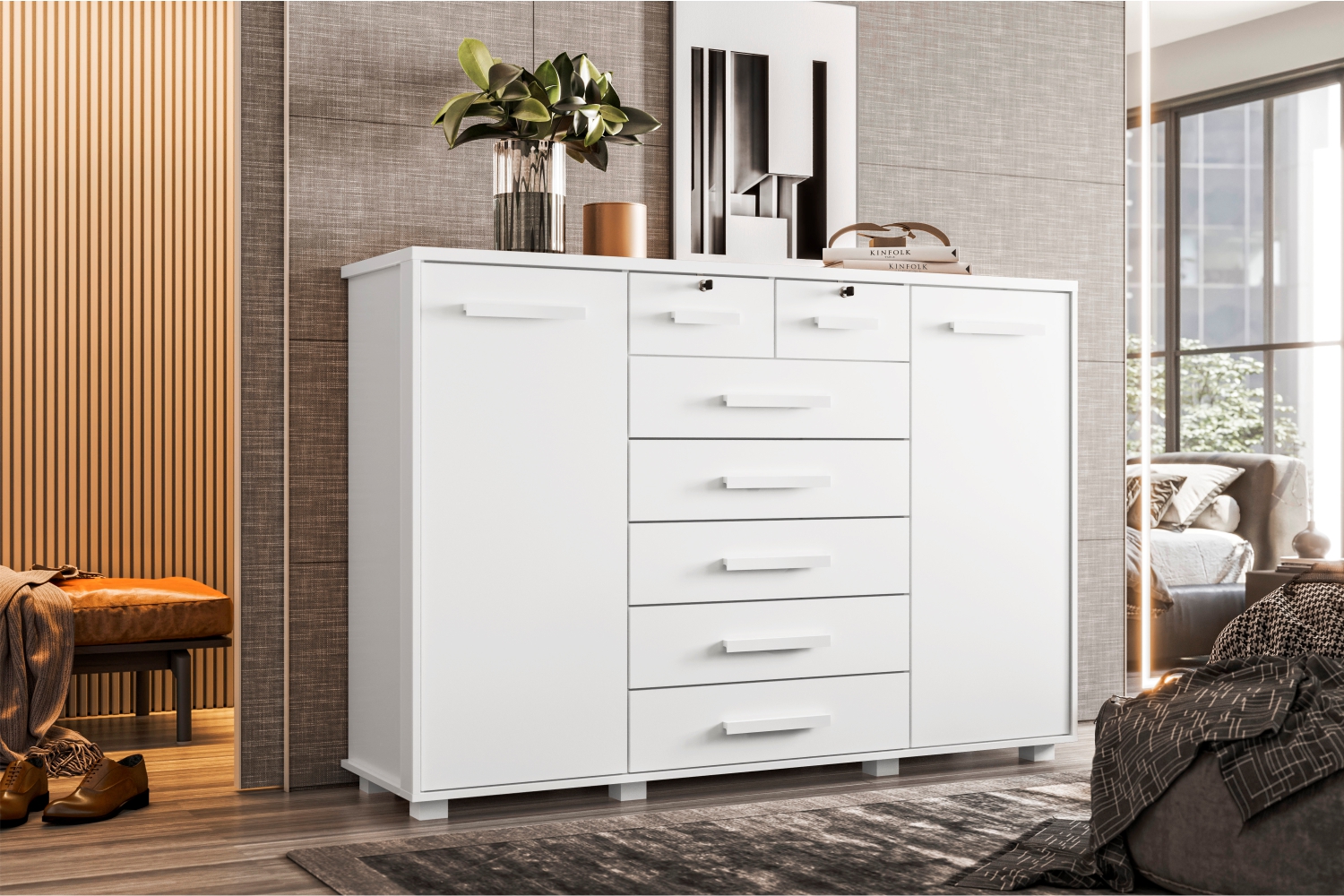 Gaveteiro Oxford Branco Fosco Liso