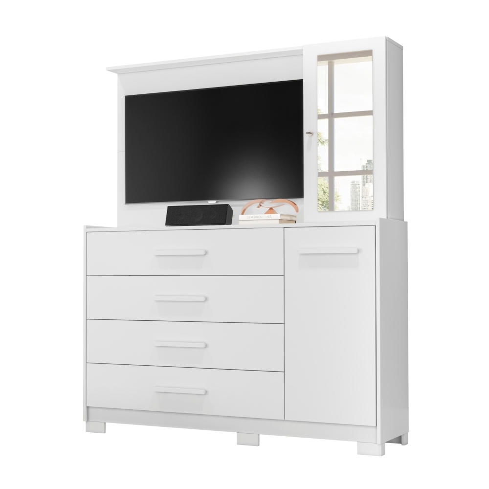 Gaveteiro Vienna Branco Liso 2 Portas