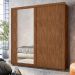 Guarda Roupa 2 Portas com Espelho Vivvare Avelã/Fendi Metalic