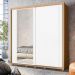 Guarda Roupa 2 Portas com Espelho Vivvare Nature/Titanium/Branco Fosco Liso