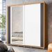 Guarda Roupa 2 Portas com Espelho Vivvare Nature/Titanium/Branco Fosco Liso