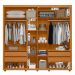Guarda Roupa Acácia 240cm 2 Portas de Correr 4 Gavetas Cinamomo/Off White/Salvia