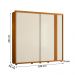 Guarda Roupa Acácia 240cm 2 Portas de Correr 4 Gavetas Cinamomo/Off White/Salvia