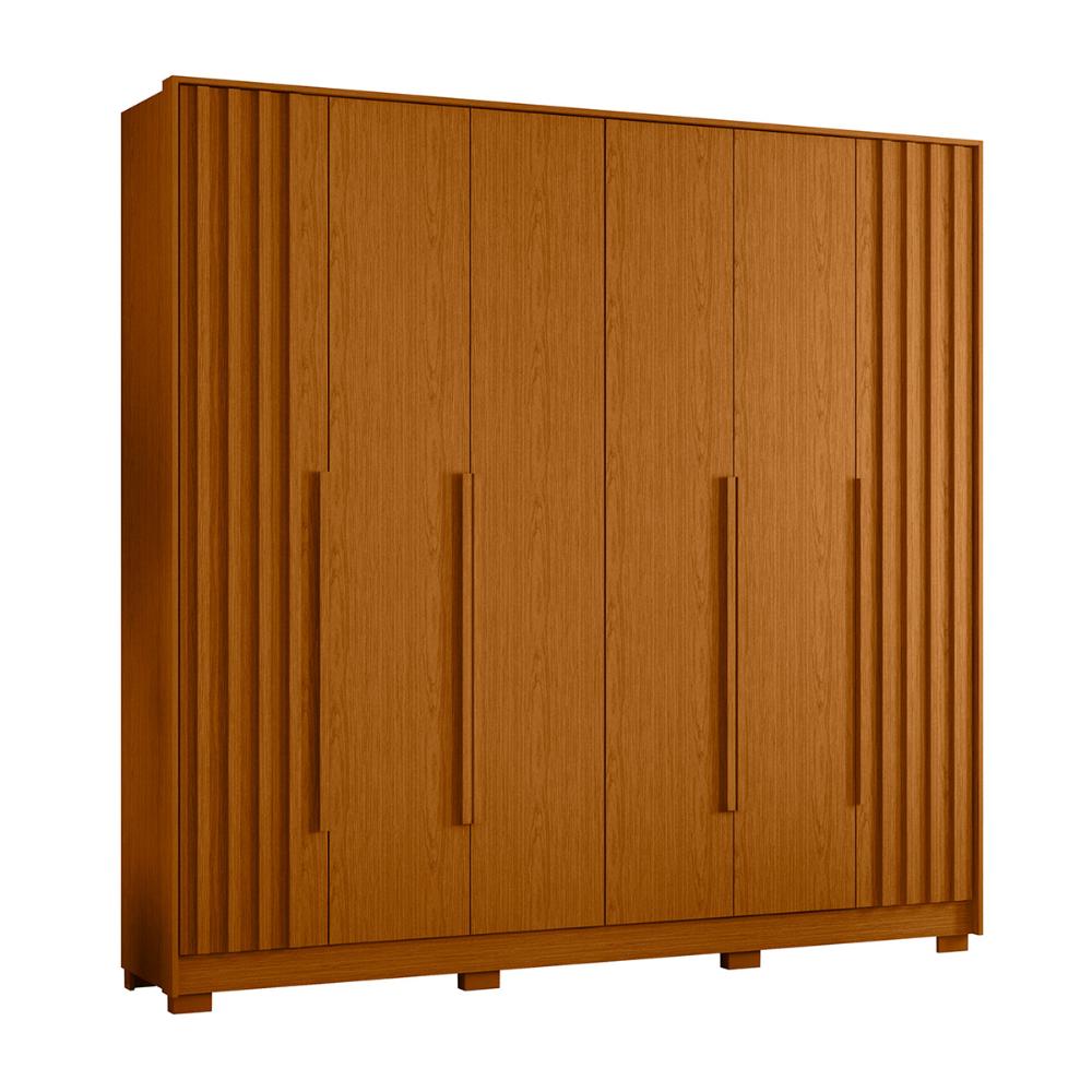 Guarda Roupa Deville 237cm 6 Portas 4 Gavetas c/ Pés Cinamomo
