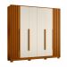 Guarda Roupa Deville 237cm 6 Portas 4 Gavetas c/ Pés Cinamomo/Off White