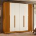 Guarda Roupa Deville 237cm 6 Portas 4 Gavetas c/ Pés Cinamomo/Off White