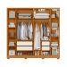 Guarda Roupa Deville 237cm 6 Portas 4 Gavetas c/ Pés Cinamomo/Off White