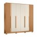 Guarda Roupa Deville 237cm 6 Portas 4 Gavetas c/ Pés Freijo/Off White