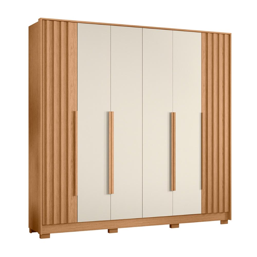 Guarda Roupa Deville 237cm 6 Portas 4 Gavetas c/ Pés Freijo/Off White