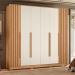 Guarda Roupa Deville 237cm 6 Portas 4 Gavetas c/ Pés Freijo/Off White