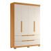 Guarda Roupa Doble Quarto Com 4 Portas e 4 Gavetas Cinamomo/Off White