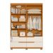 Guarda Roupa Doble Quarto Com 4 Portas e 4 Gavetas Cinamomo/Off White