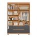 Guarda Roupa Doble Quarto Com 4 Portas e 4 Gavetas Freijo/Chumbo