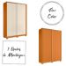 Guarda Roupa Frizatto Com 2 Portas de Correr e 3 Gavetas Cinamomo/Off White