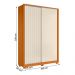 Guarda Roupa Frizatto Com 2 Portas de Correr e 3 Gavetas Cinamomo/Off White