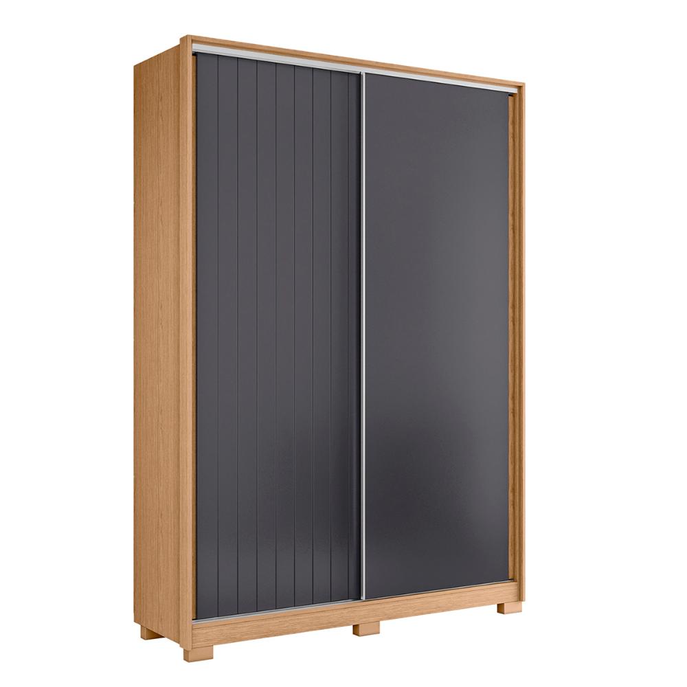 Guarda Roupa Frizatto Com 2 Portas de Correr e 3 Gavetas Freijo/Off White/Titanium