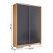 Guarda Roupa Frizatto Com 2 Portas de Correr e 3 Gavetas Freijo/Off White/Titanium
