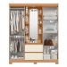 Guarda Roupa Olimpia 163cm 4 Portas Espelho LED 2 Gavetas Freijo/Off White