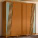 Guarda Roupa Ouro Verde Quarto Com 6 Portas e 4 Gavetas Cinamomo/Salvia