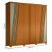 Guarda Roupa Ouro Verde Quarto Com 6 Portas e 4 Gavetas Cinamomo/Salvia
