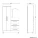 Guarda-Roupa Solteiro com Cômoda Capri 2 Portas Cinamomo