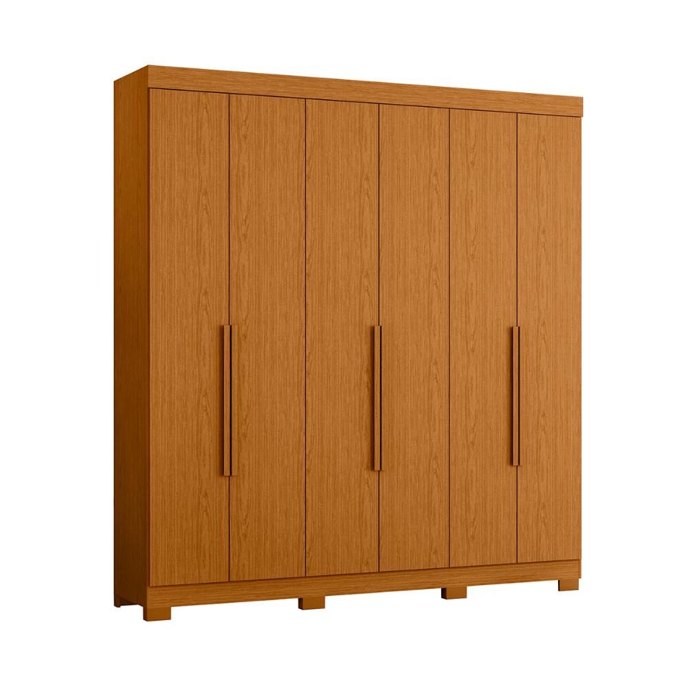 Guarda Roupa Vinci 200cm 6 Portas 3 Gavetas com Pés Cinamomo