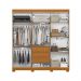 Guarda Roupa Vinci 200cm 6 Portas 3 Gavetas com Pés Cinamomo/Off White