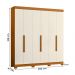 Guarda Roupa Vinci 200cm 6 Portas 3 Gavetas com Pés Cinamomo/Off White