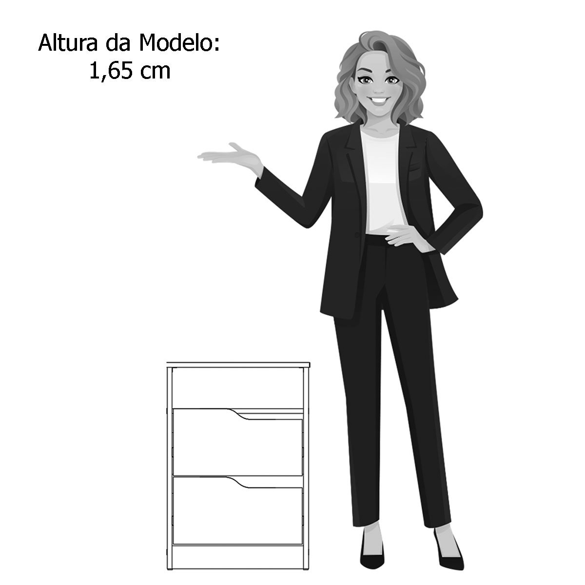 Kit 2 Mesas de Cabeceira 2 Gavetas Sara Flex Branco/Freijó