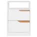 Kit Cômoda 4 Gavetas e Mesa de Cabeceira Sara 2 Gavetas Flex Branco/Freijó