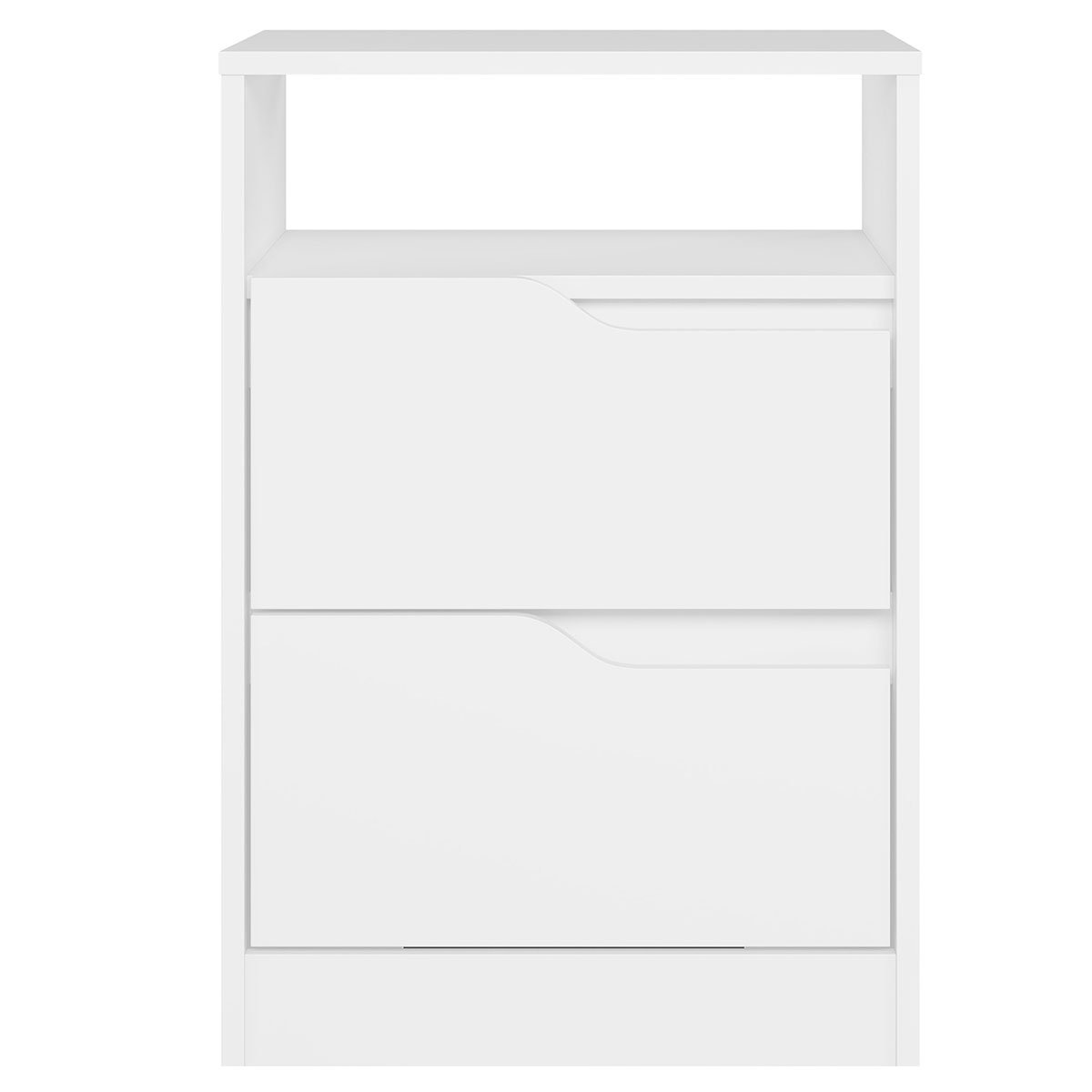 Kit Cômoda 4 Gavetas e Mesa de Cabeceira Sara 2 Gavetas Flex Branco/Freijó