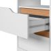 Mesa de Cabeceira 2 Gavetas Sara Flex Branco/Freijó
