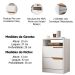 Mesa de Cabeceira 2 Gavetas Sara Flex Branco/Freijó