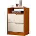 Mesa de Cabeceira 2 Gavetas Sara Flex Cinamomo/Off White