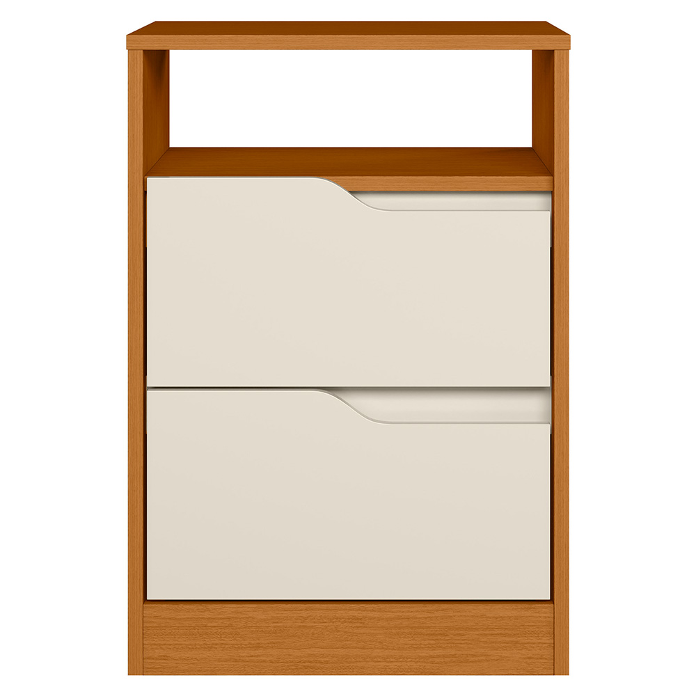 Mesa de Cabeceira 2 Gavetas Sole Flex Cinamomo/Off White - Albatroz