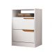 Mesa de Cabeceira Sole com 2 Gavetas e Nicho Branco/Freijo