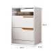 Mesa de Cabeceira Sole com 2 Gavetas e Nicho Branco/Freijo