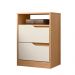 Mesa de Cabeceira Sole com 2 Gavetas e Nicho Freijo/Off White