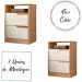 Mesa de Cabeceira Sole com 2 Gavetas e Nicho Freijo/Off White