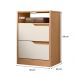 Mesa de Cabeceira Sole com 2 Gavetas e Nicho Freijo/Off White