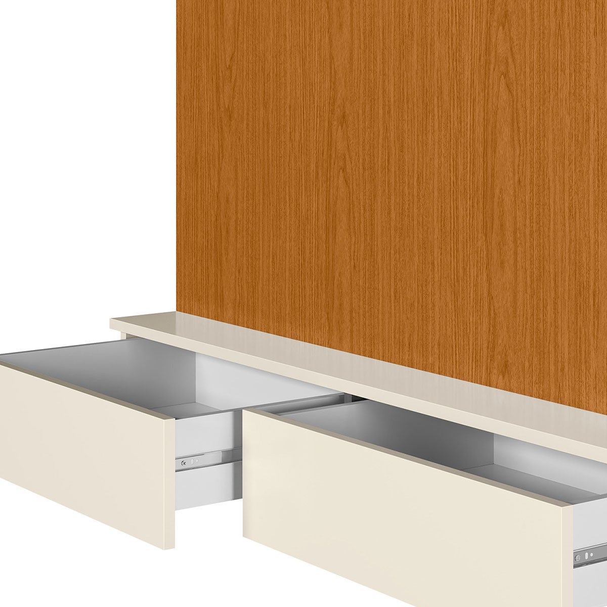 Painel 42 Polegadas com Closet 2 Gavetas e Nicho Dave Cinamomo/Off White