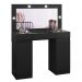 Penteadeira Camarim Studio Com Luz de Led 2 Portas 3 Gavetas Preto Fosco