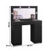 Penteadeira Camarim Studio Com Luz de Led 2 Portas 3 Gavetas Preto Fosco