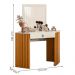 Penteadeira Camarim de Canto Glitter com 1 Gaveta com LED Cinamomo/Off White