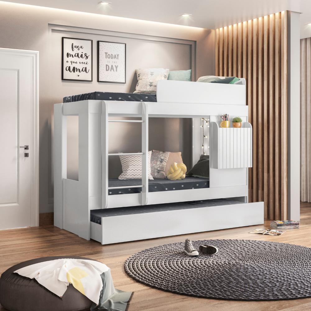 Treliche com Mesa dobrável Sleep Albatroz Branco