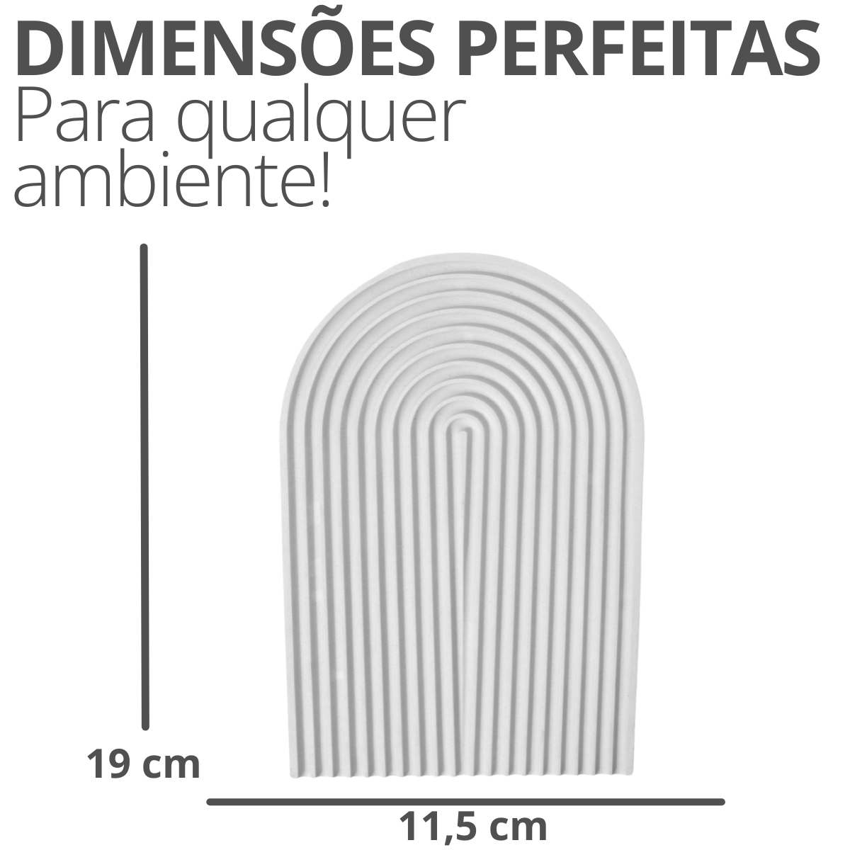 Bandeja Decorativa Arco 19cm em Cimento Artesanal - Cinza