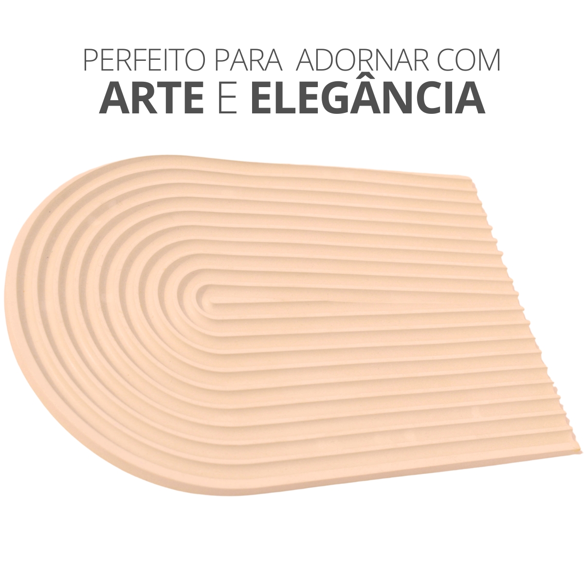 Bandeja Decorativa Arco 19cm em Cimento Artesanal - Cinza