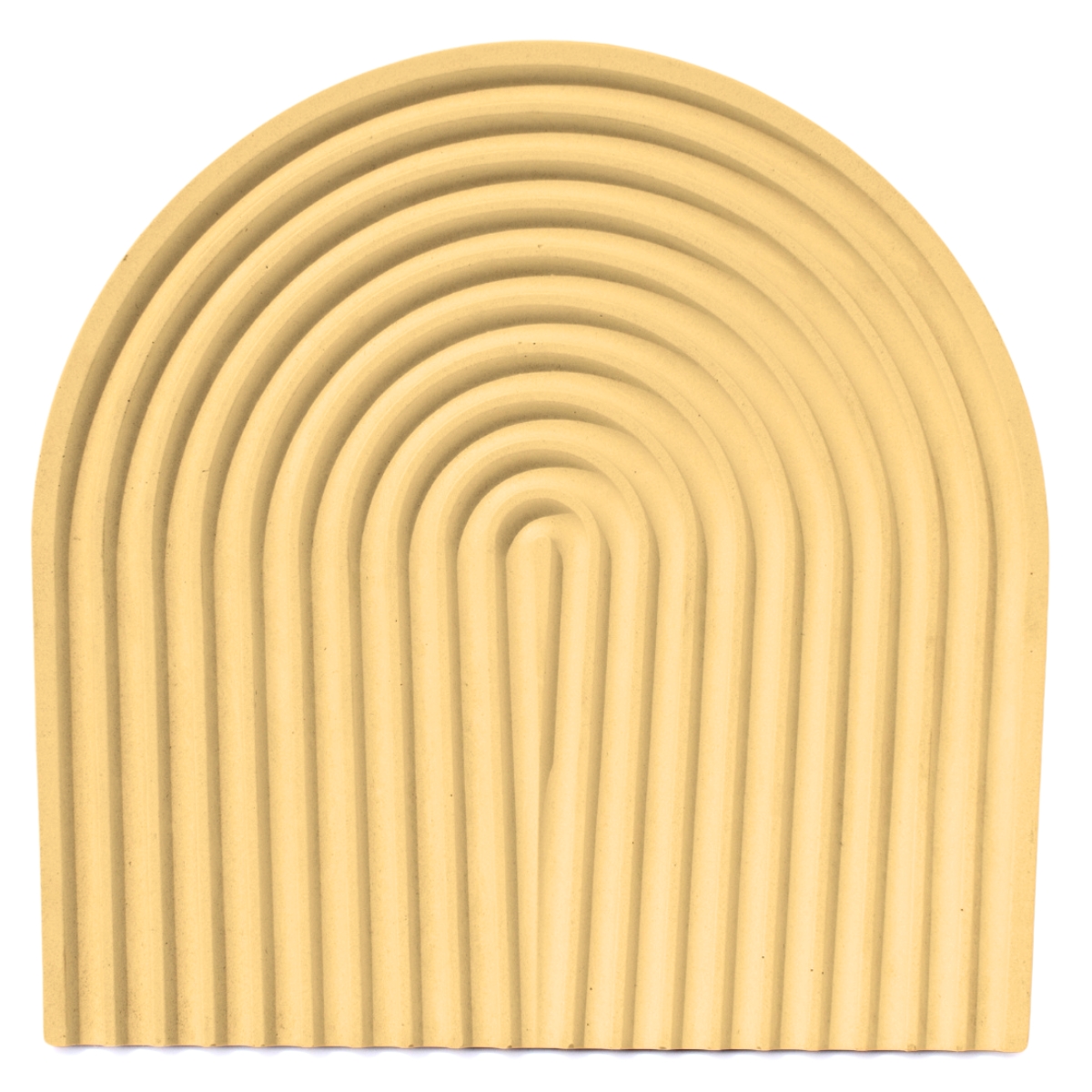 Bandeja Decorativa Arco 22cm em Cimento Artesanal - Amarelo
